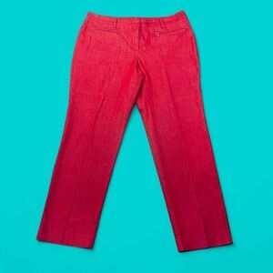 Larry Levine Red Trouser Dress Pants Size 14